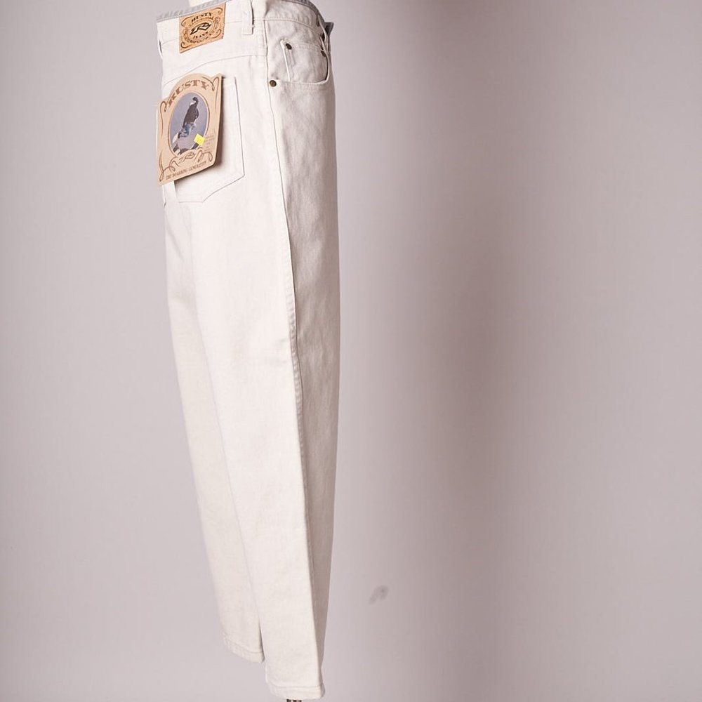 1990s White and Gray Rusty Surf Skate Jeans